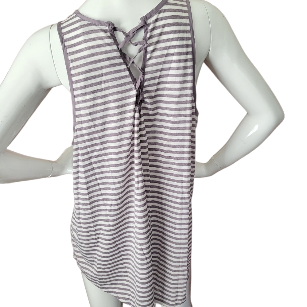 Torrid Striped Tank Tunic Lace Up Back